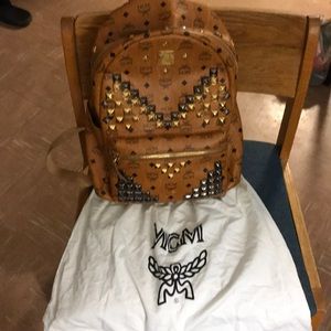 Medium studded MCM backpack
